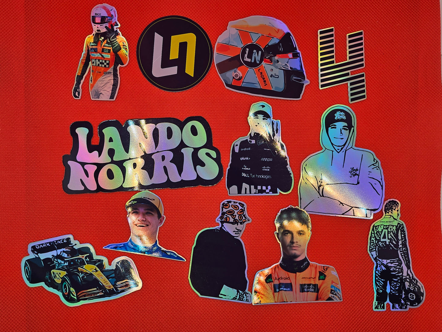 12 Lando Noris holographic stickers