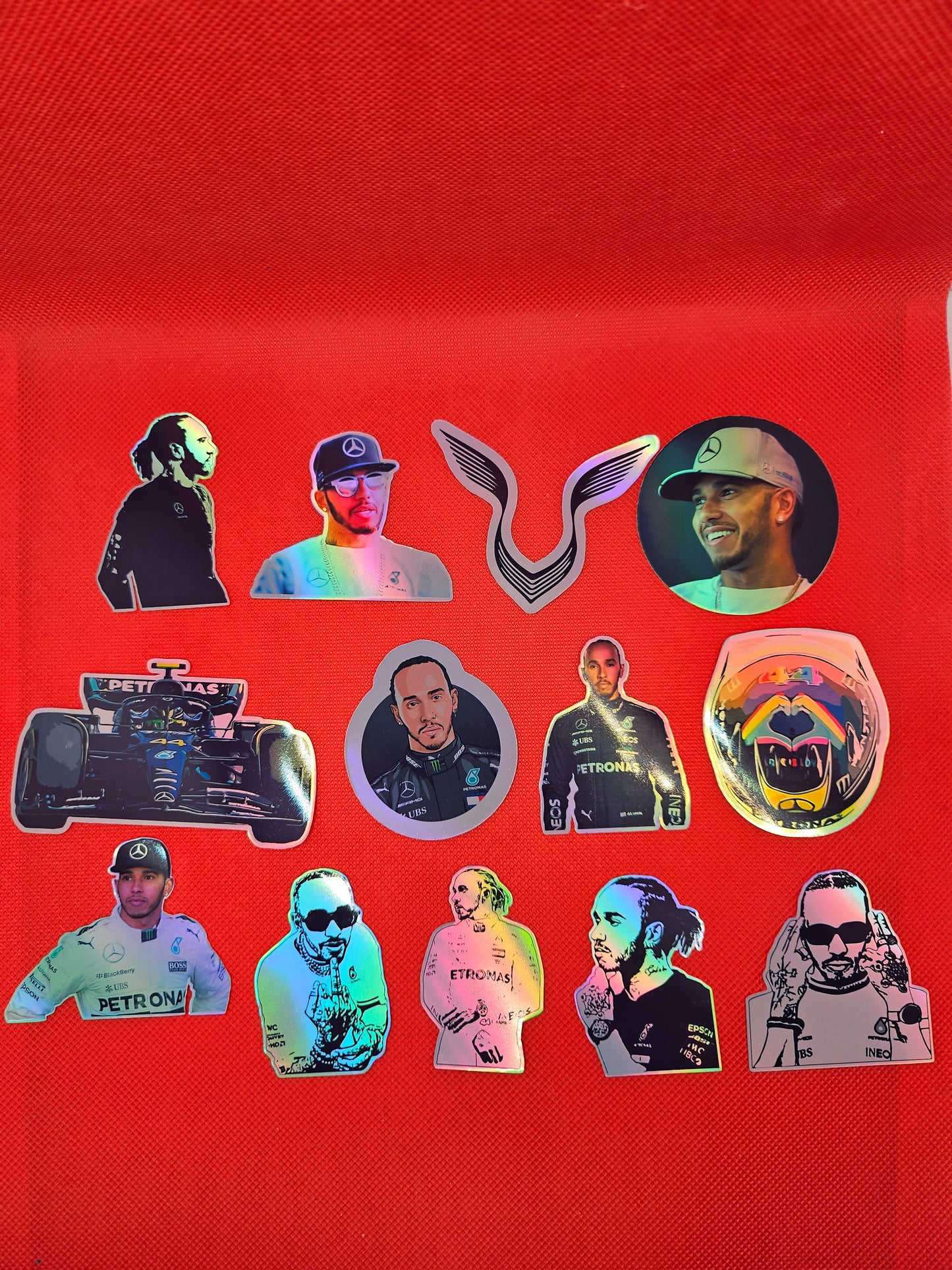 13 Lewis Hamilton holographic stickers