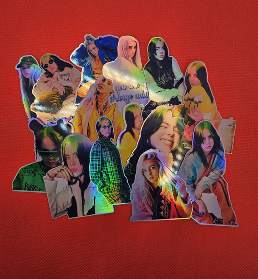 14 Billie Eilish holographic stickers