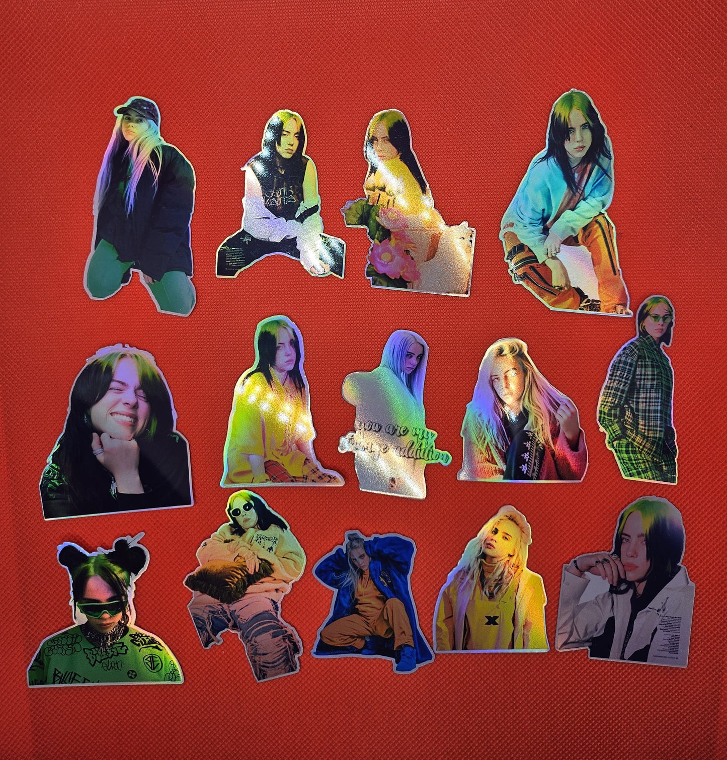 14 Billie Eilish holographic stickers