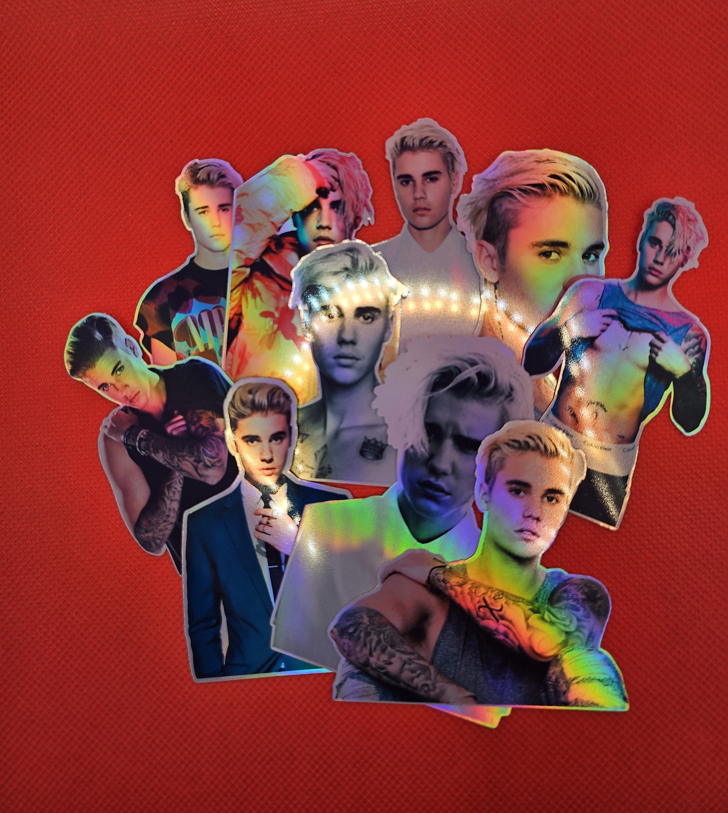 10 justin bieber holographic stickers