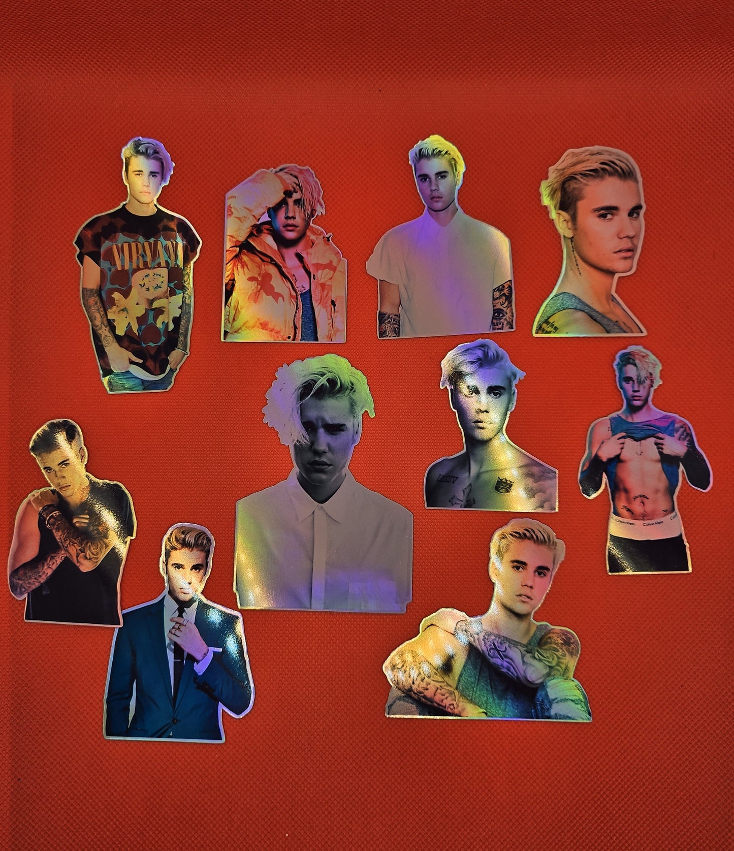 10 justin bieber holographic stickers