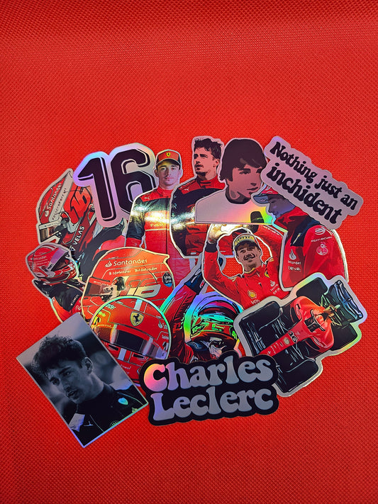 Charles Leclerc holographic stickers