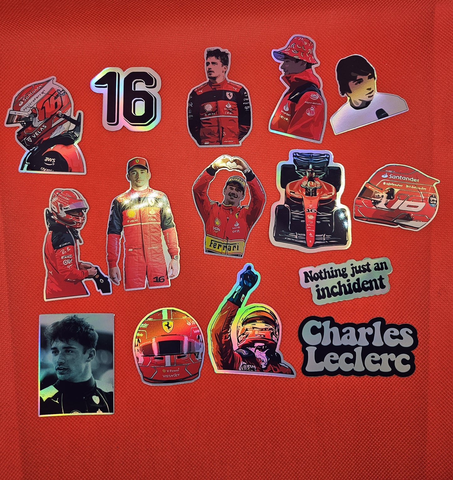 Charles Leclerc holographic stickers