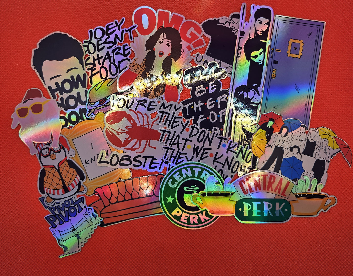 17 holographic stickers with tv show friends