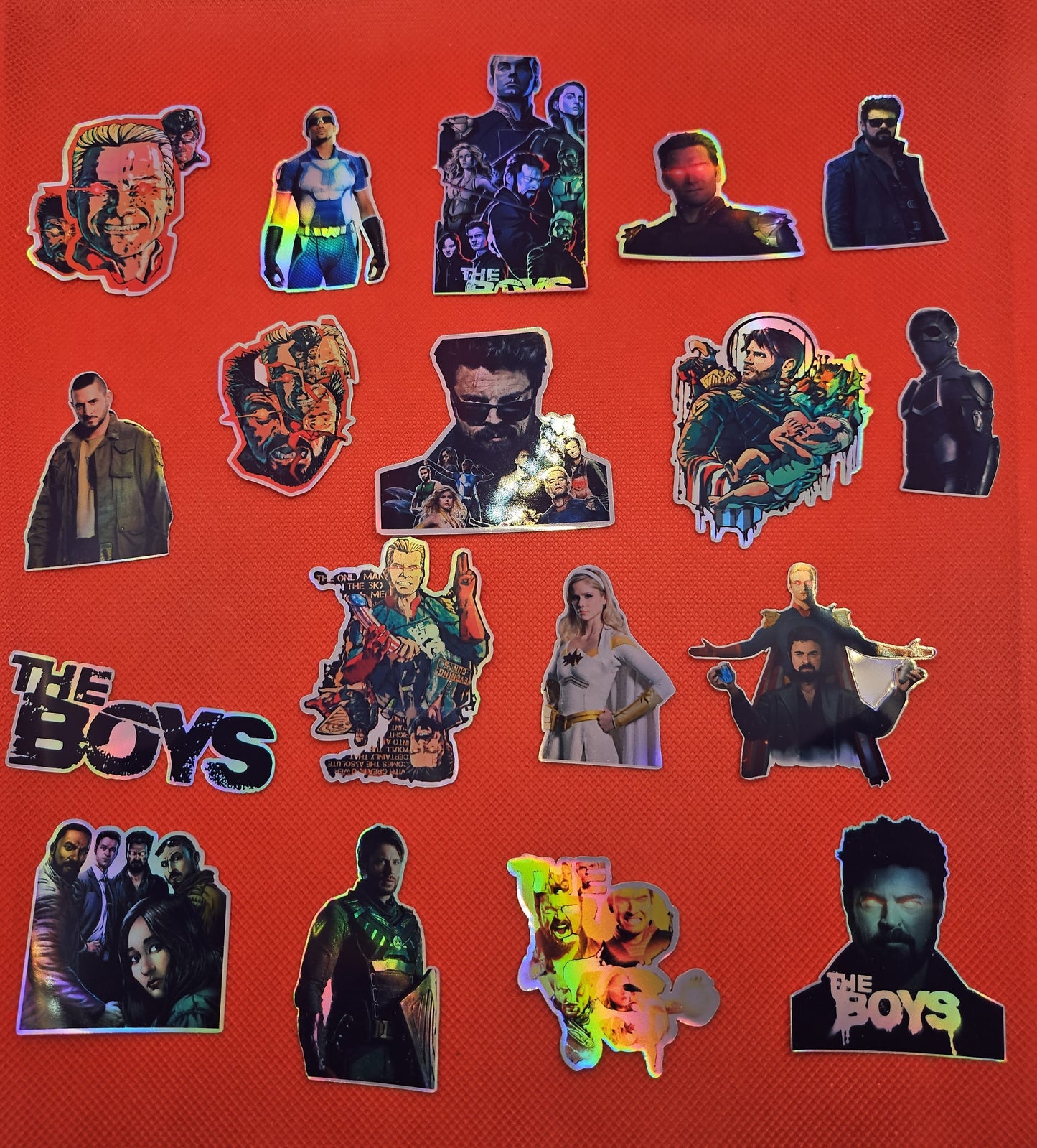 18 holographic stickers with tv series the boys