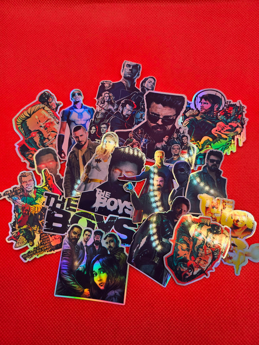 18 holographic stickers with tv series the boys