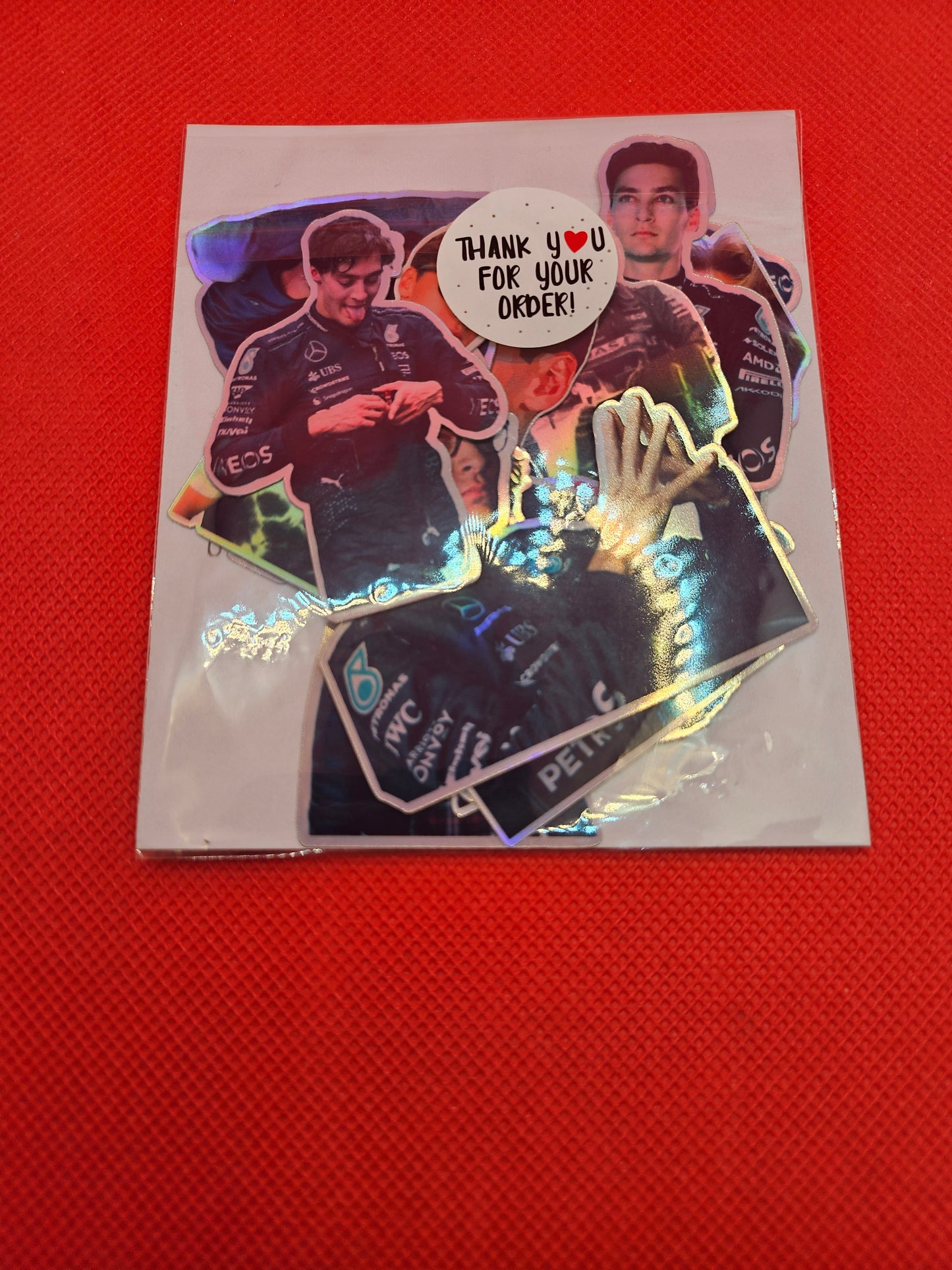 15 Holographic George Russell Stickers - A Must-Have for F1 Fans!