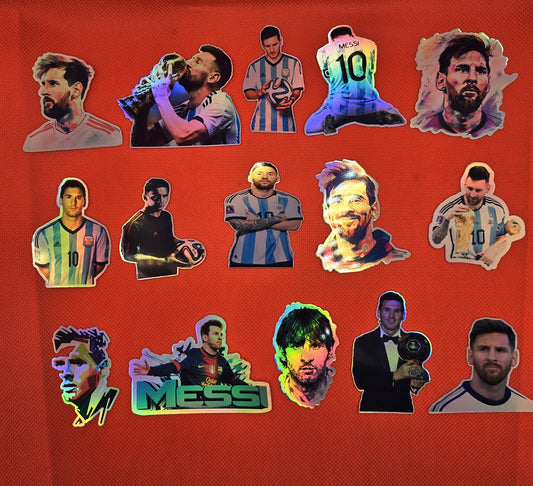 15 holographic stickers with Lionel Messi