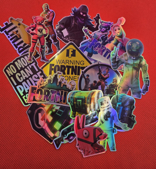 Fortnite-Inspired Holographic Sticker Set - Perfect for Gamers & Fans!