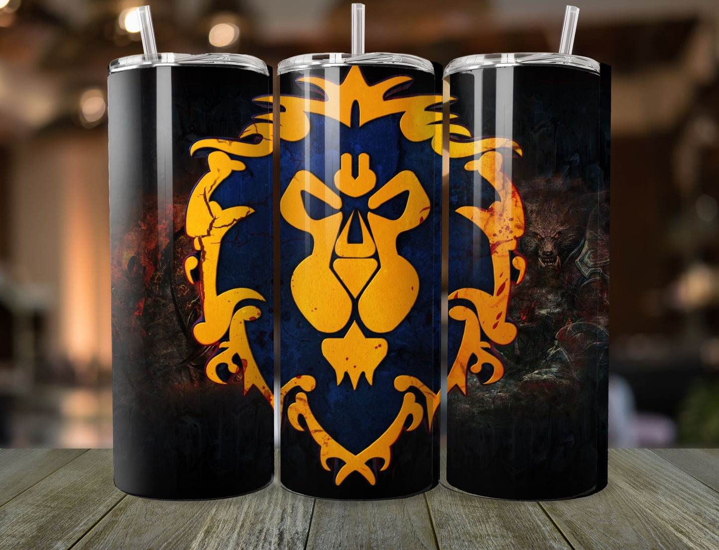 20 oz Tumbler with Straw - World of Warcraft , Alliance Inspired