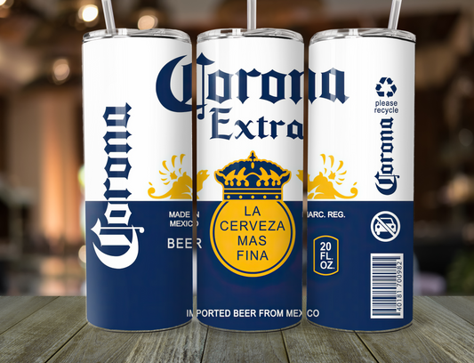 Corona 20 oz tumbler with straw