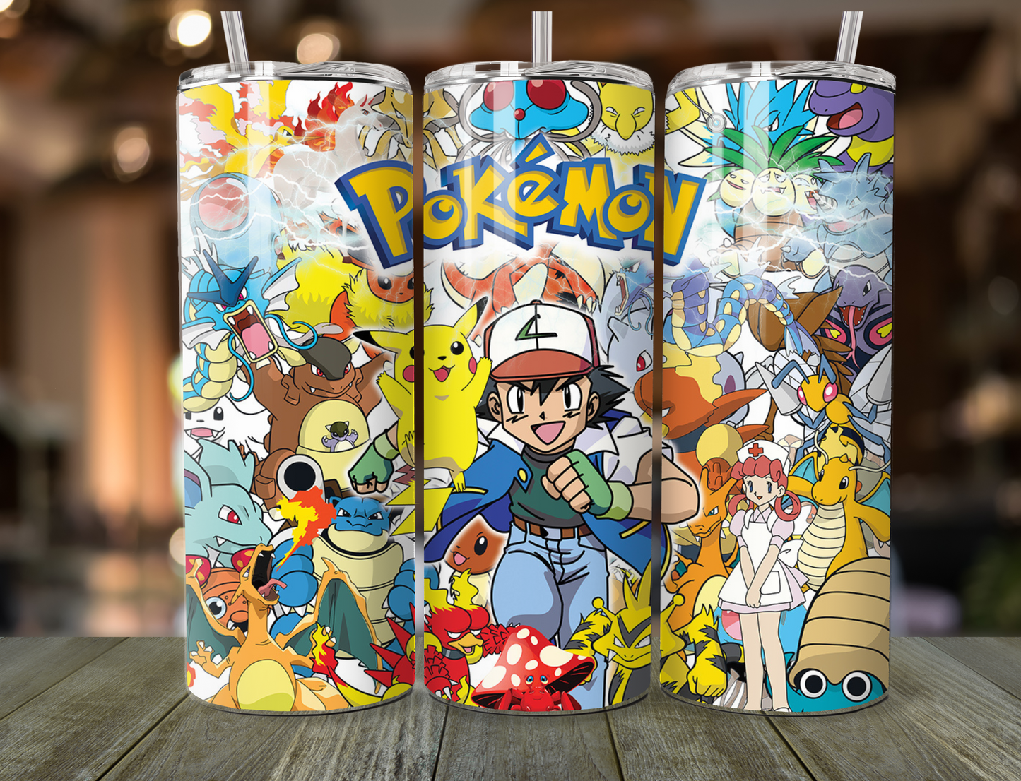 Pokemon tumbler 20 oz with straw