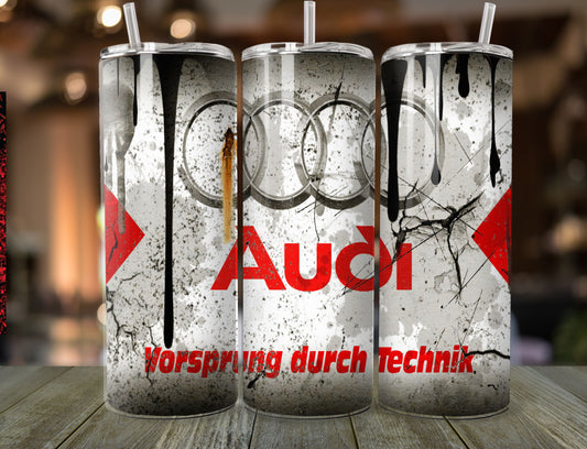 Custom Audi Tumbler - 20oz Stainless Steel, Double-Wall Insulated