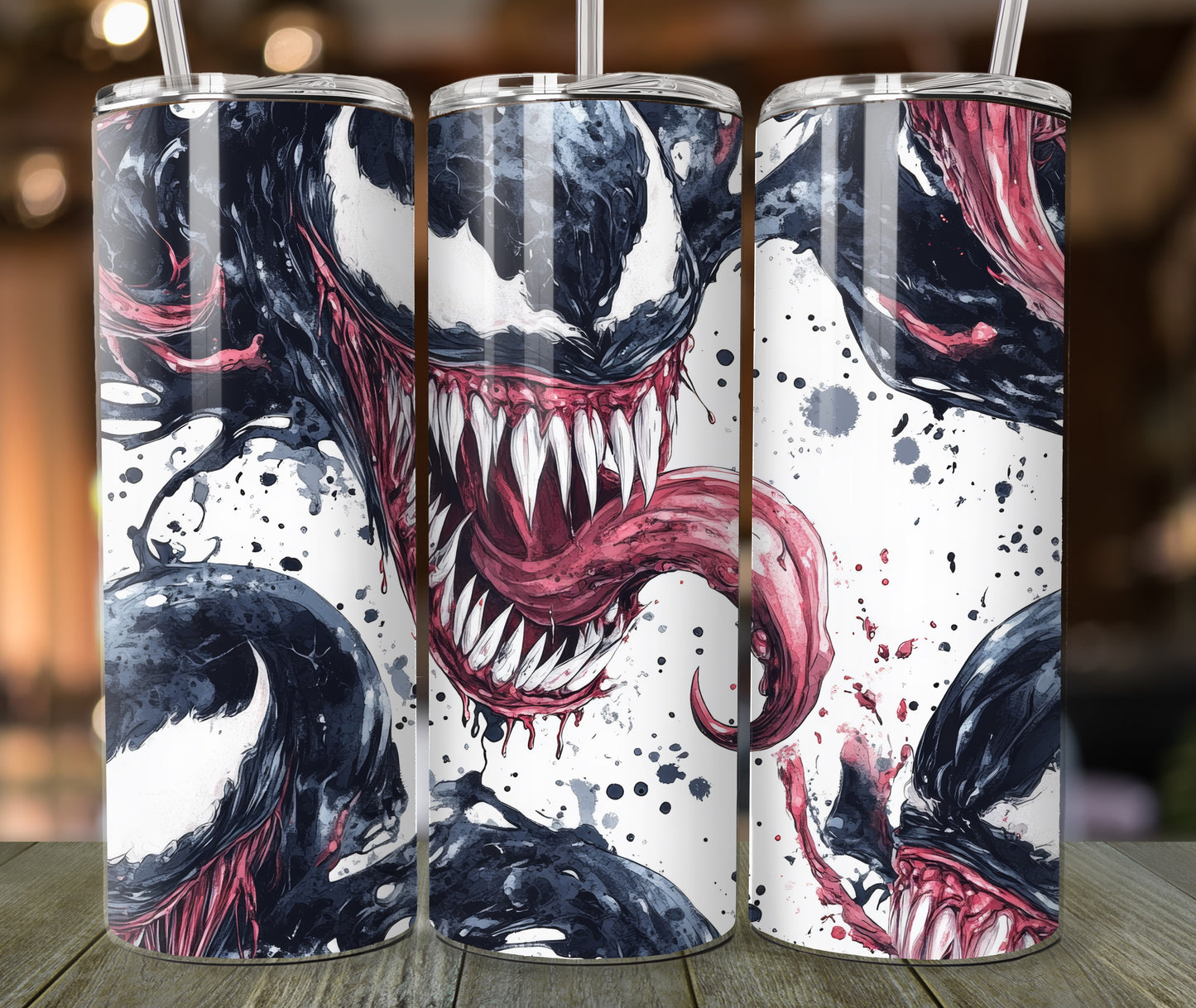 Venom-Themed Stainless Steel Tumbler - 20oz Insulated with Lid & Straw