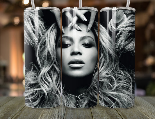 Beyonce tumbler with straw, 20 oz