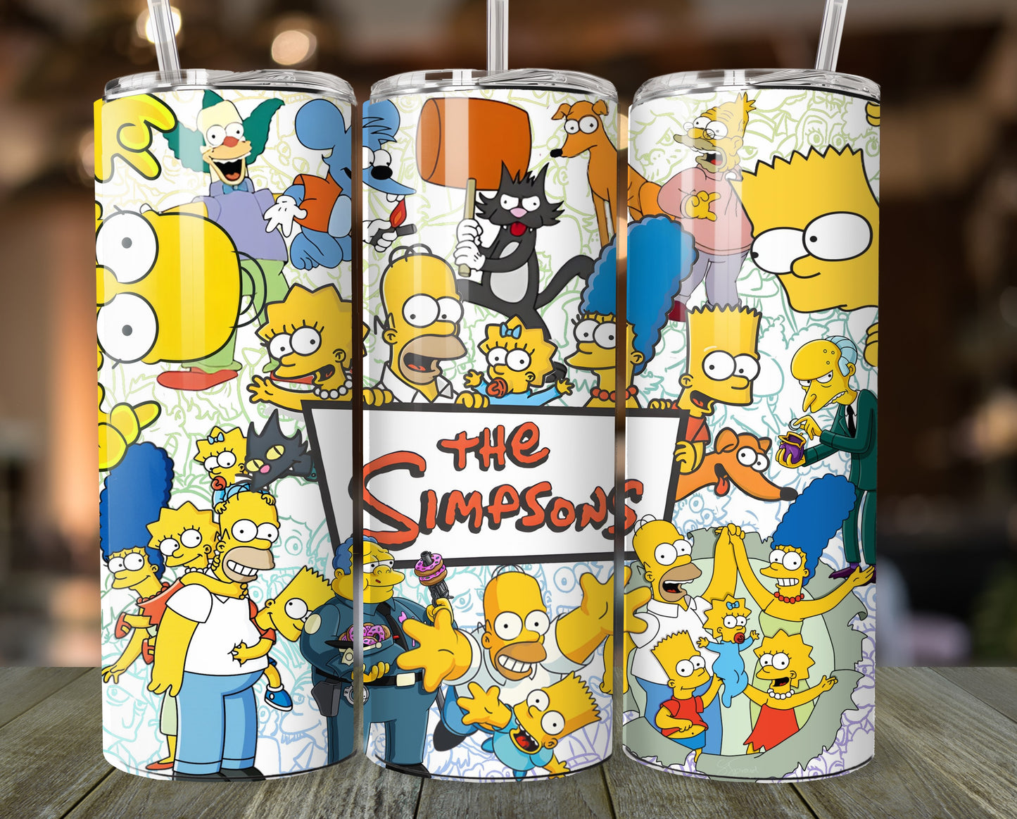 The Simpsons 20oz tumbler with straw and lid, stainless steel