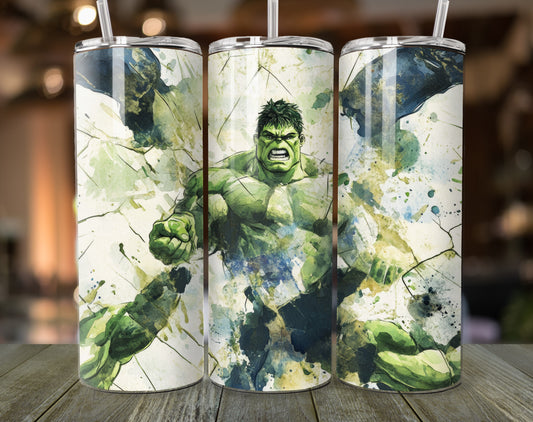 Hulk-Themed Stainless Steel Tumbler - 20oz Insulated with Lid & Straw