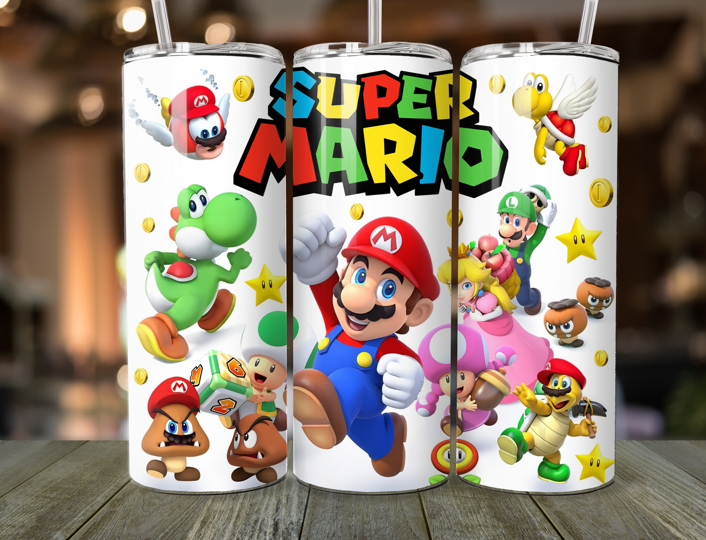 Mario Tumbler 20 oz with Straw