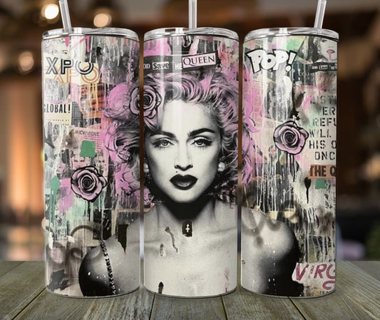 Custom Madonna Stainless Steel Tumbler 20 oz with straw