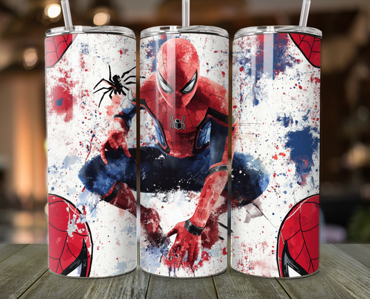 Spider-Man-Themed Stainless Steel Tumbler - 20oz Insulated with Lid & Straw