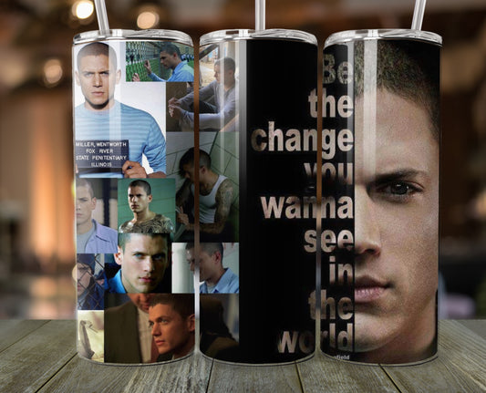 Prison Break"– Wentworth Miller Inspiredtumbler, 20oz Stainless Steel with straw