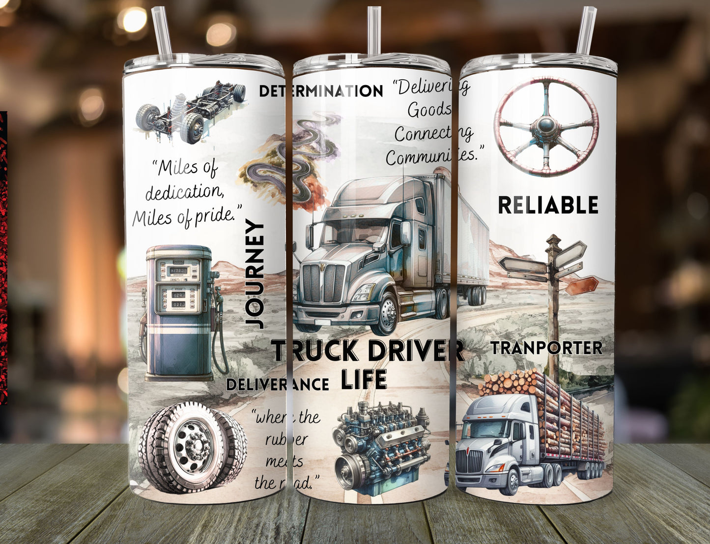 Truck Driver Life Tumbler - 20oz Insulated Stainless Steel Travel Mug