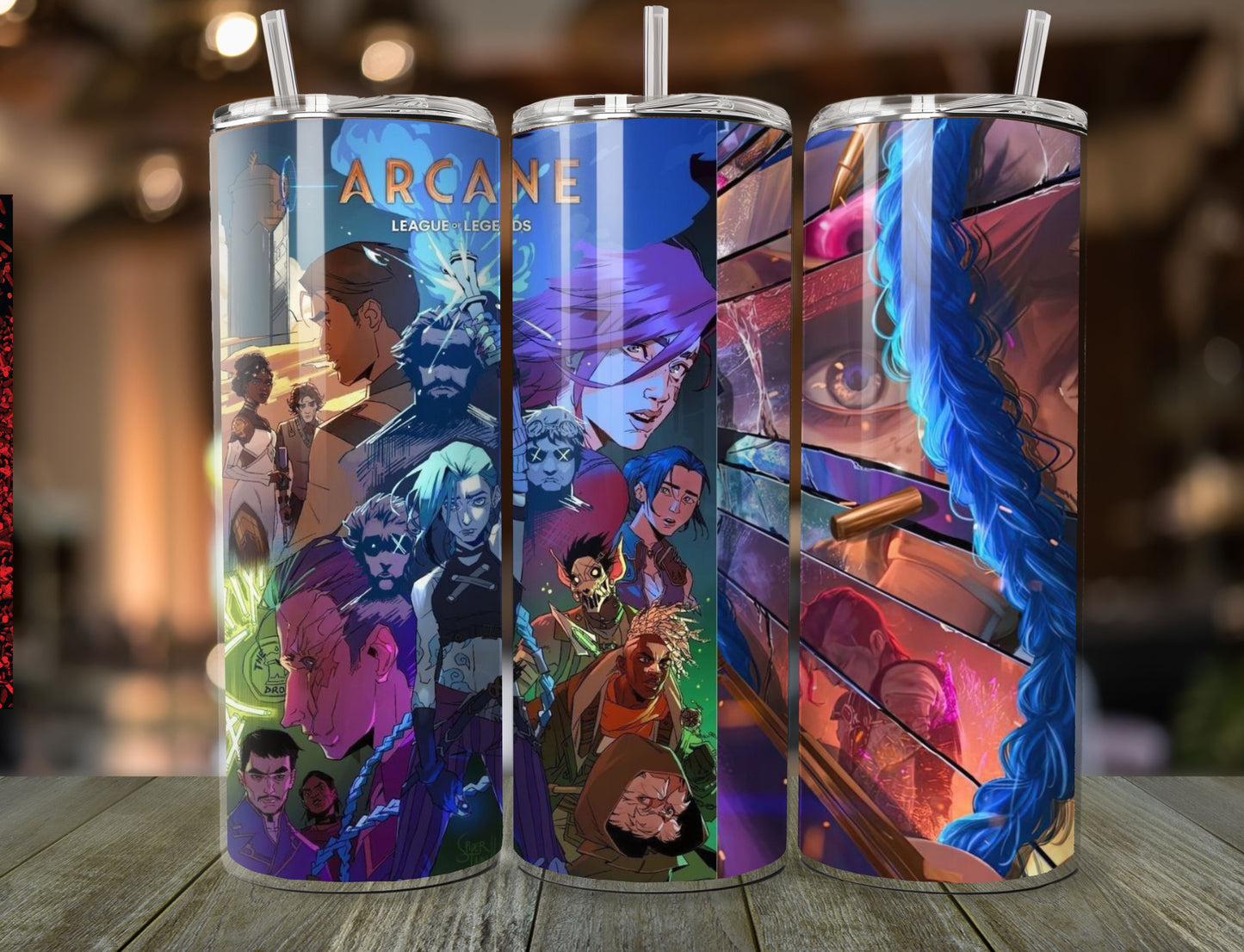 Arcane League of Legends Tumbler Cup - 20 oz Stainless Steel with Straw