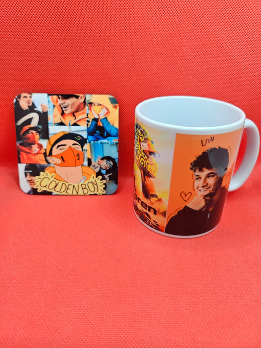 Lando Norris Inspired 10oz Mug & Coaster Set – Perfect Gift for F1 Fans!