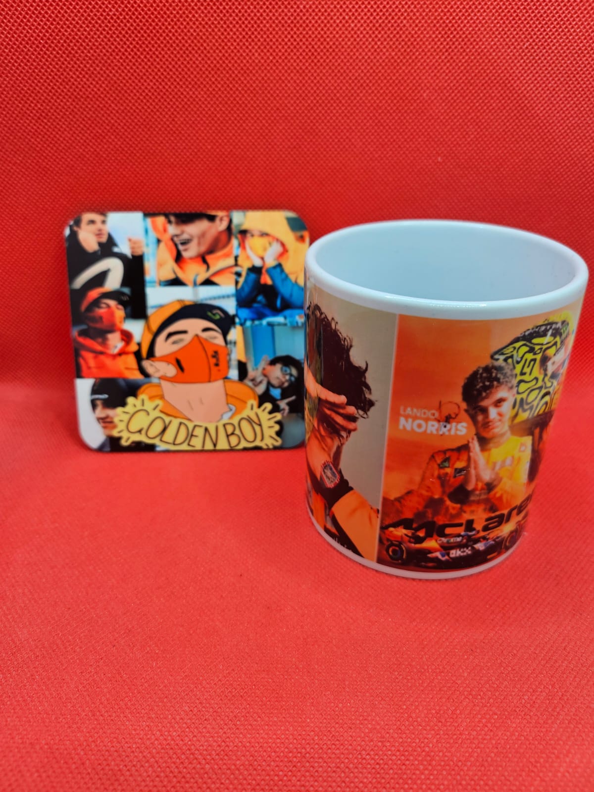 Lando Norris Inspired 10oz Mug & Coaster Set – Perfect Gift for F1 Fans!