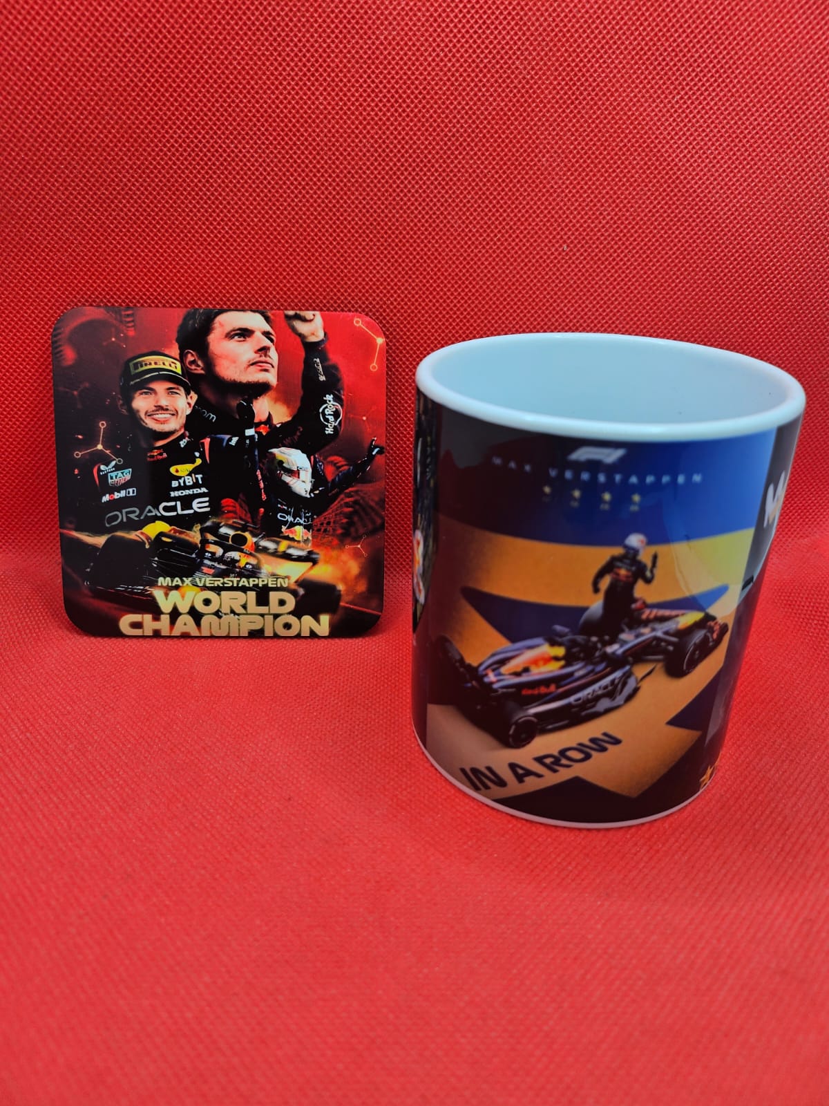 Max Verstappen Inspired 10oz Mug & Coaster Set – Perfect Gift for F1 Fans! 🏎️🏆