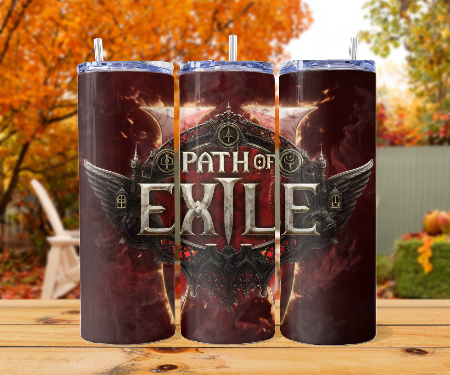 Custom "Path of Exile" Stainless Steel Tumbler - 20oz with straw