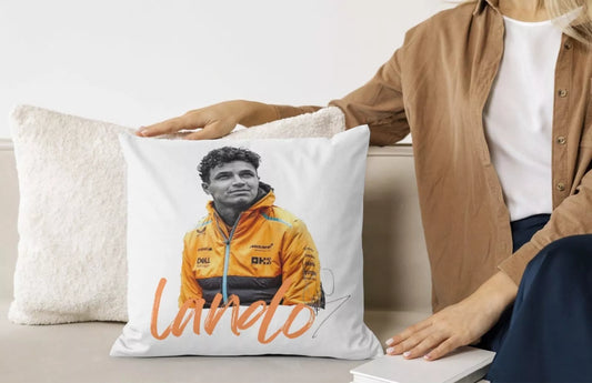 Lando Norris Cushion Cover 40x40 cm – Formula 1 Racing Fan Gift