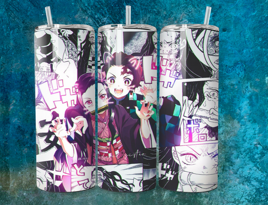 Demon Slayer Tumbler with Straw. 20 oz