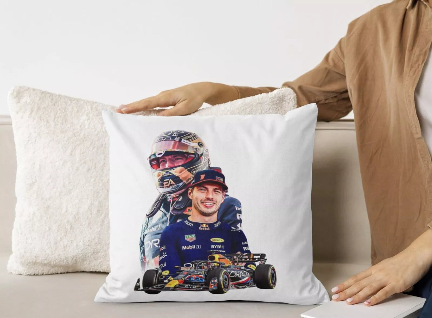 Max Verstappen Cushion Cover 40x40 cm – Formula 1 Racing Fan Gift