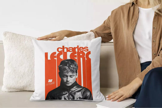 Charles Leclerc Cushion Cover 40x40 cm – Formula 1 Racing Fan Gift